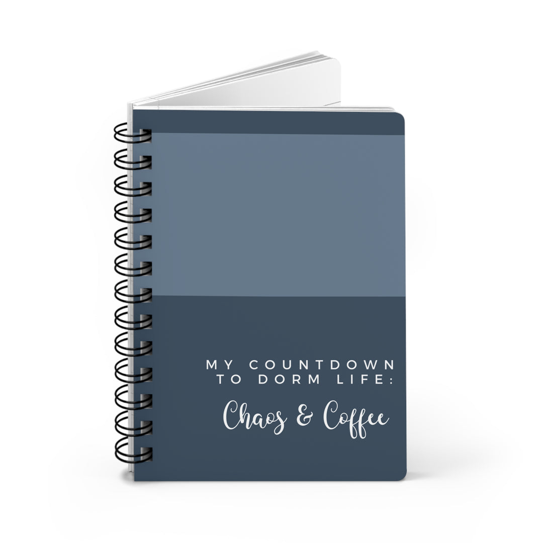 Funny Coffee and Chaos - My Countdown to College Life Planner - Personalize Your Dreams on Durable Spiral-Bound Journals, Made in the USA