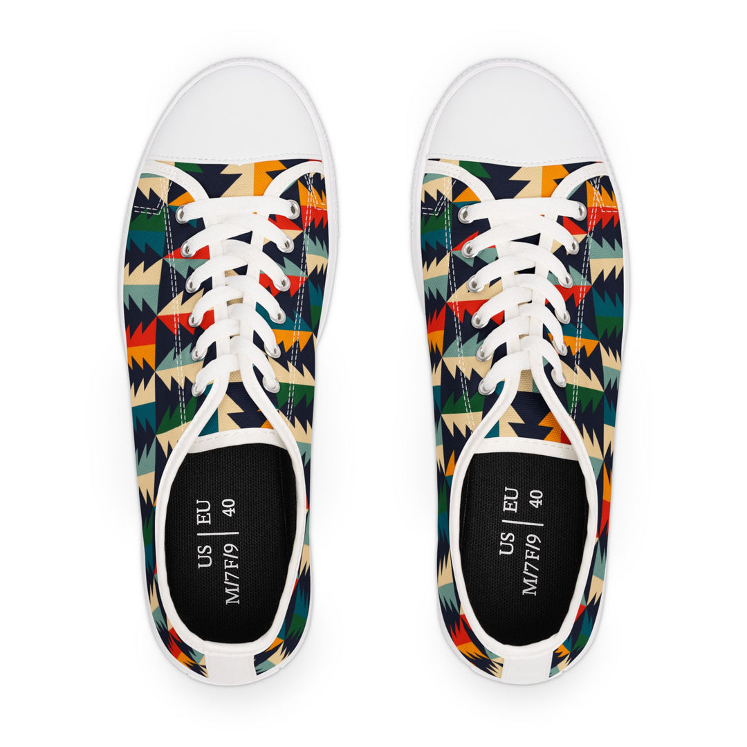 Trendy Geometric Print Women's Low Top Sneakers - Stylish & Comfortable Casual Footwear