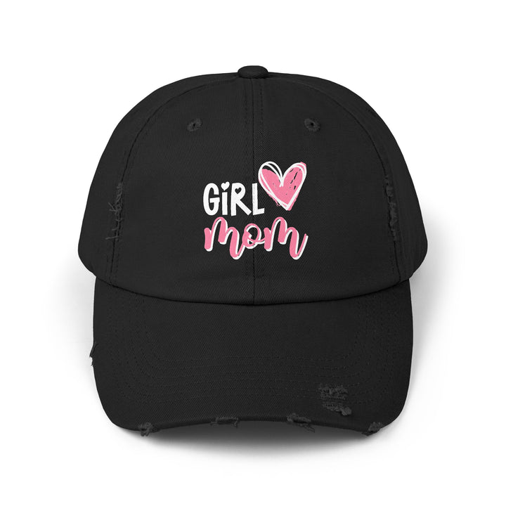 Girl Mom Unisex Distressed Cap  Cute Gift for Moms  Casual Everyday Style, Mothers Day Gift, Family Outing Accessory, Trendy Hat