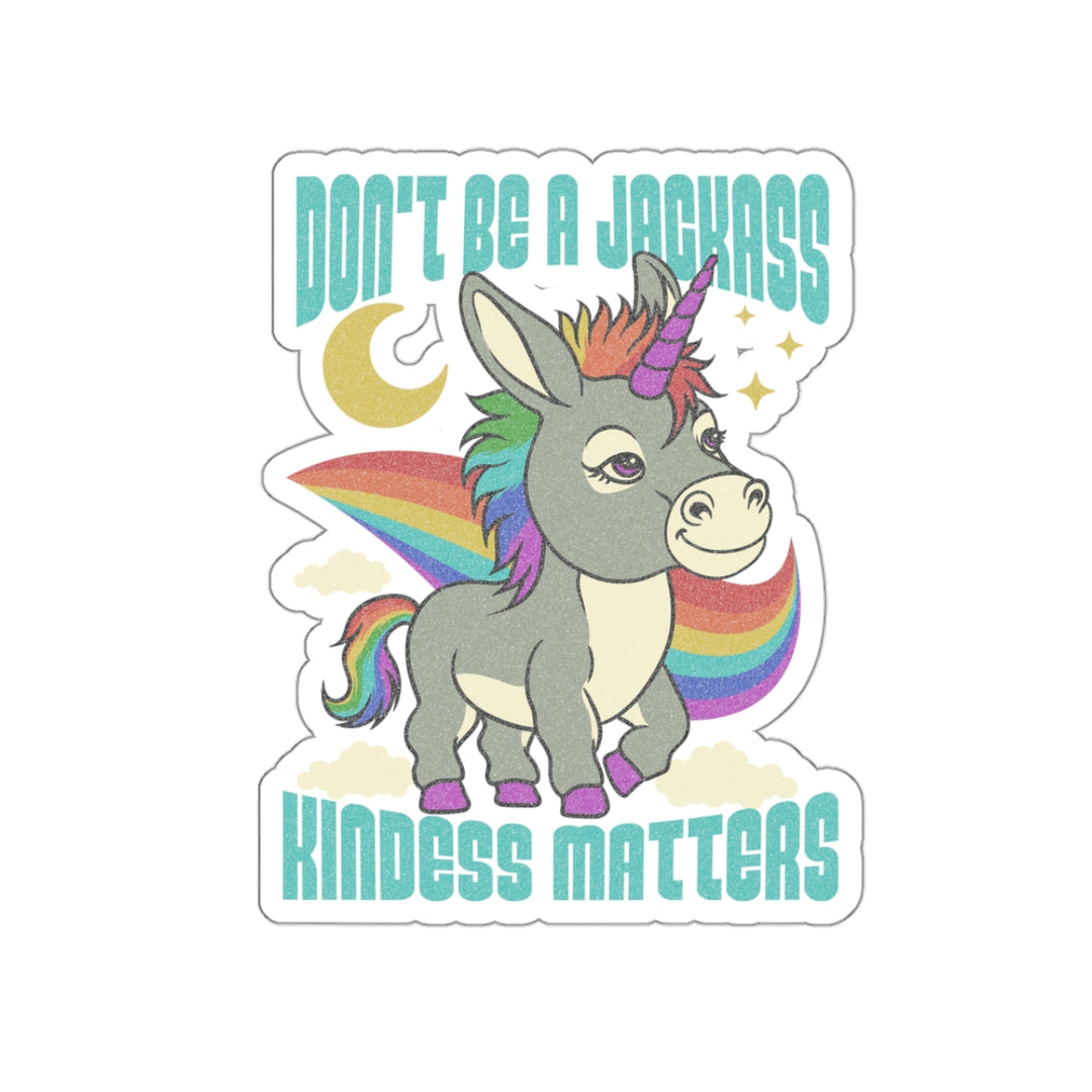 Funny Unicorn Kiss-Cut Stickers - Kindness Matters, Cute Rainbow Stickers for Laptop, Water Bottles, Gifts, Decor, Kids