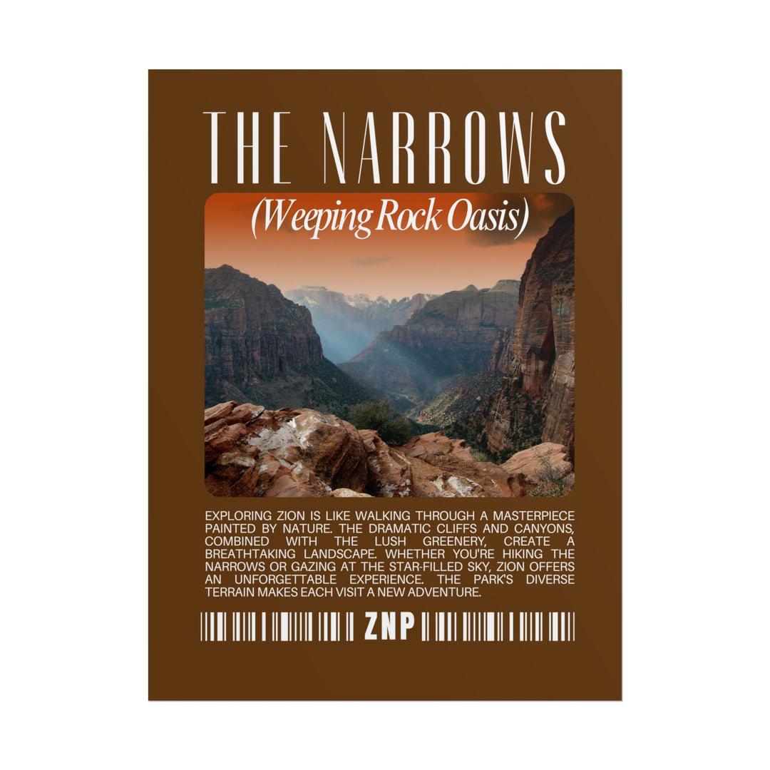 The Narrows Wall Art: Nature-Inspired Journey Poster for Adventure Lovers - Zion National Park Scenic Landscape