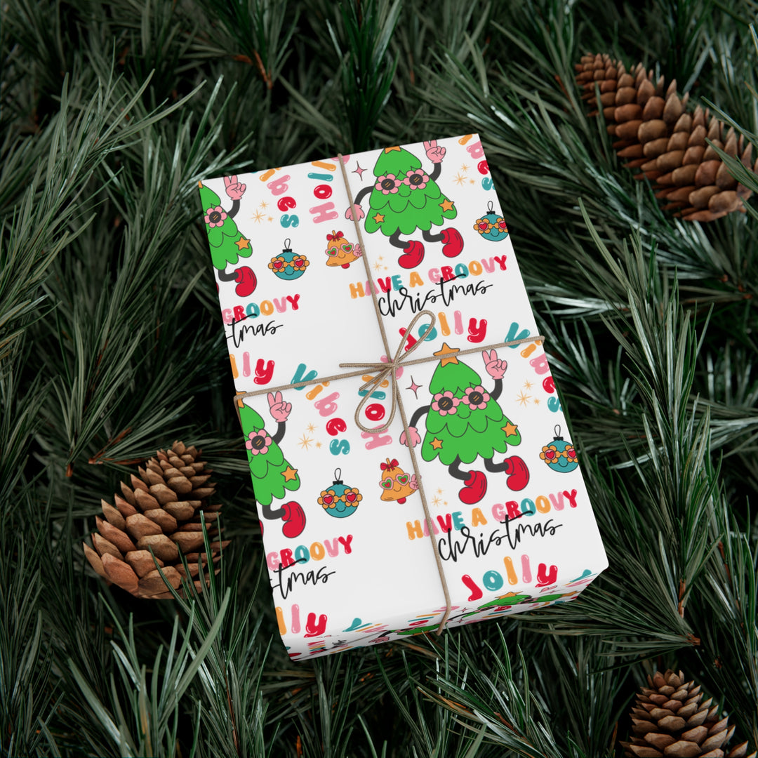 Colorful Christmas Gift Wrap Papers - Festive Holiday Wrapping Paper for Groovy Celebrations