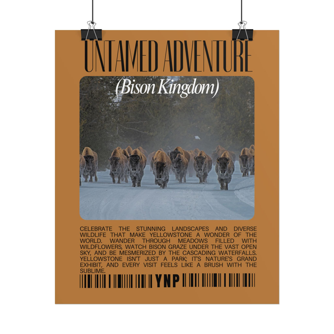 Yellowstone Untamed Adventure Rolled Poster - Bison Kingdom Nature Decor - Perfect Landscape Art and Hiker Gift