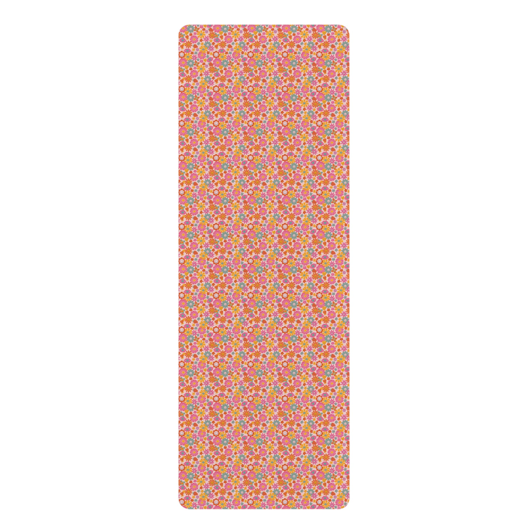 Vibrant Floral Rubber Yoga Mat - Non-Slip Fitness Companion