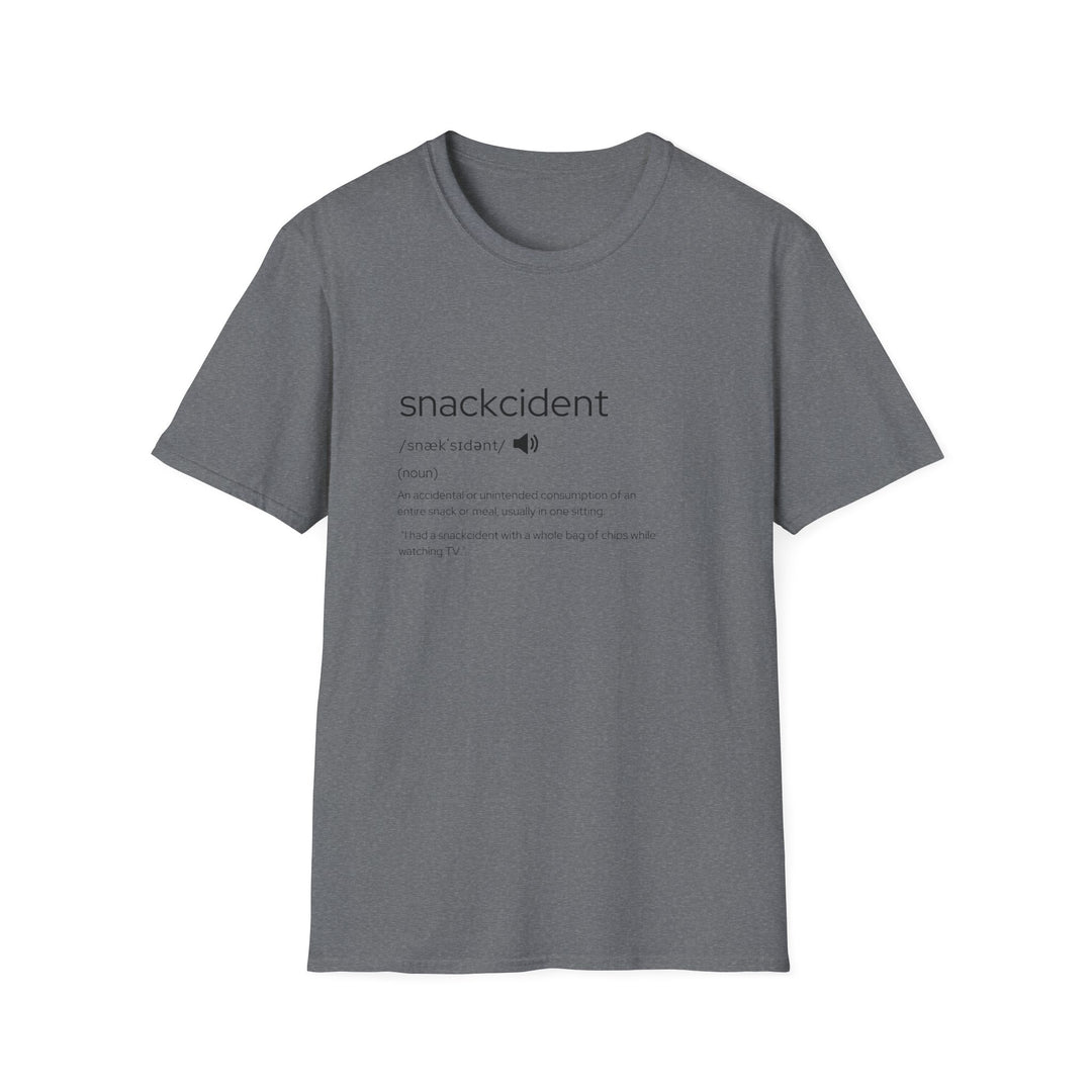 Snackcident Unisex T-Shirt, Funny Graphic Tee for Snack Lovers, Casual Wear, Gift for Foodies, Movie Nights, Birthdays