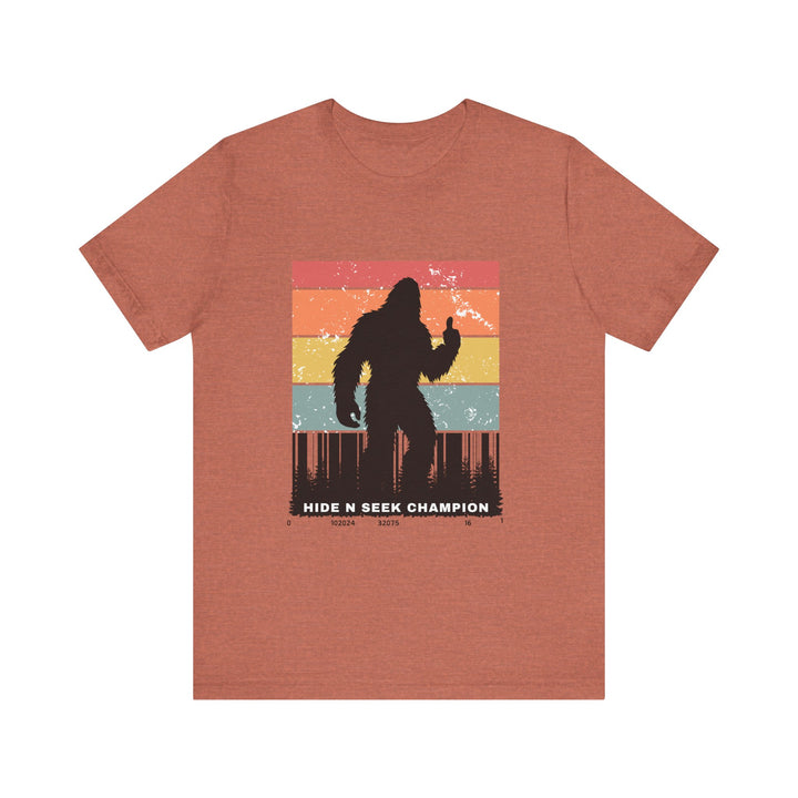 Unisex Bigfoot Hide N Seek Champion Tee - Fun Retro Graphic T-Shirt