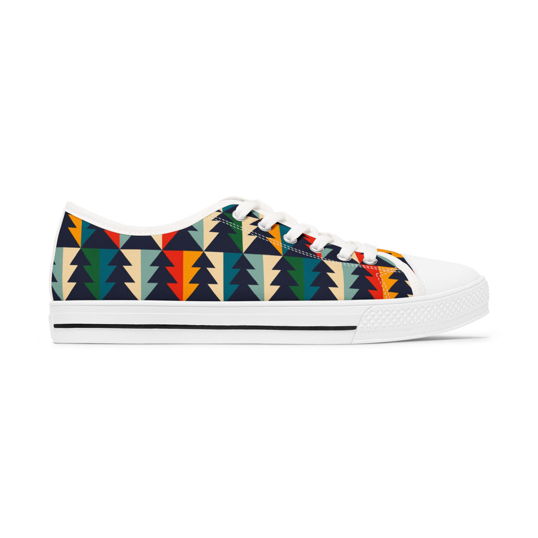 Trendy Geometric Print Women's Low Top Sneakers - Stylish & Comfortable Casual Footwear