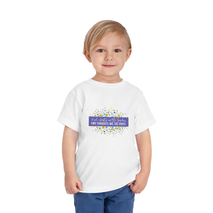 Toddler Short Sleeve Tee - Kind Thoughts Are the Roots, Cute Kids T-Shirt for Garden Lovers, Kids' Nature Tee, Spring Outfit, Baby Shower