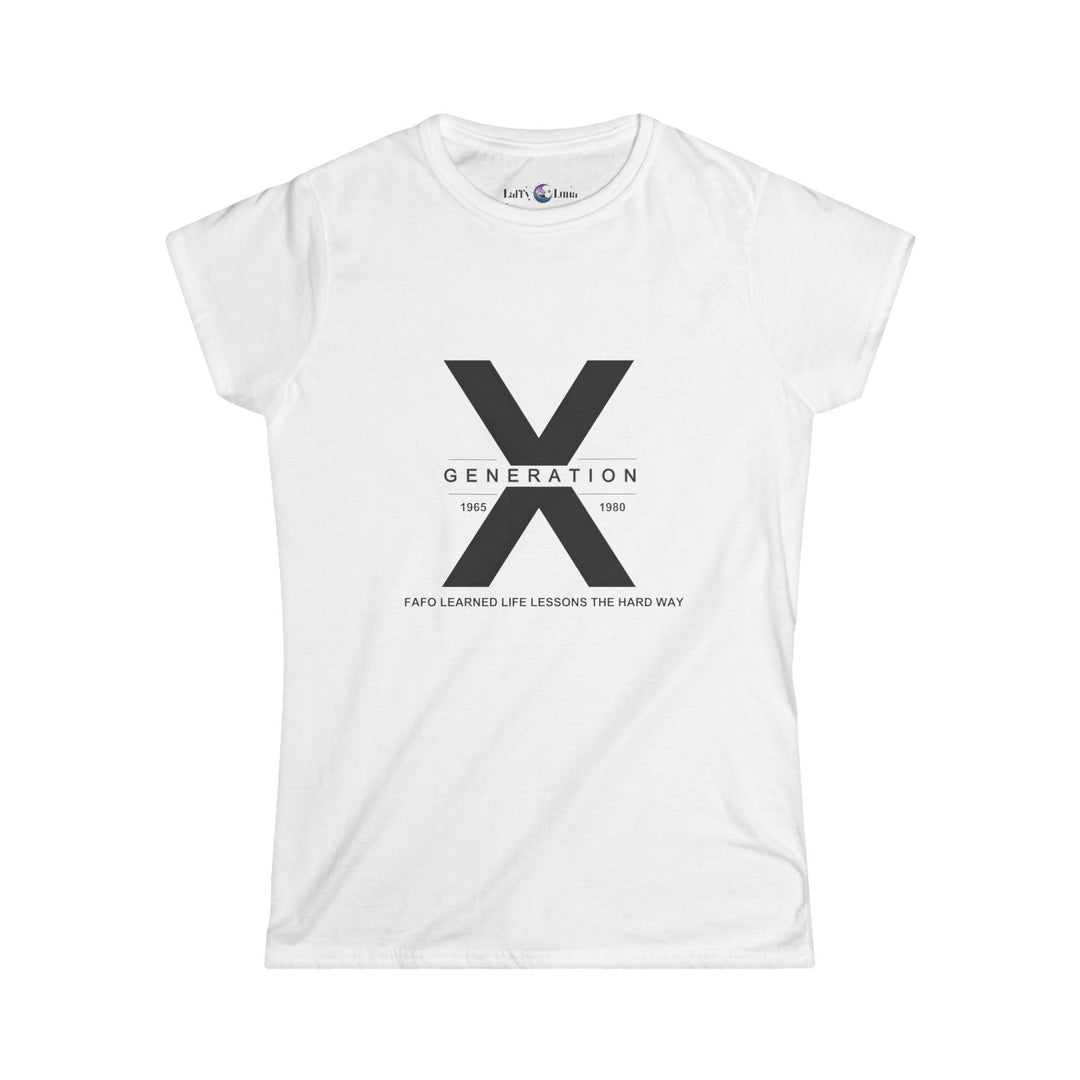 Generation X Women's Softstyle Tee - Life Lessons T-Shirt - Modern Semi-Fitted Silhouette for Casual Outings and Relaxed Weekends