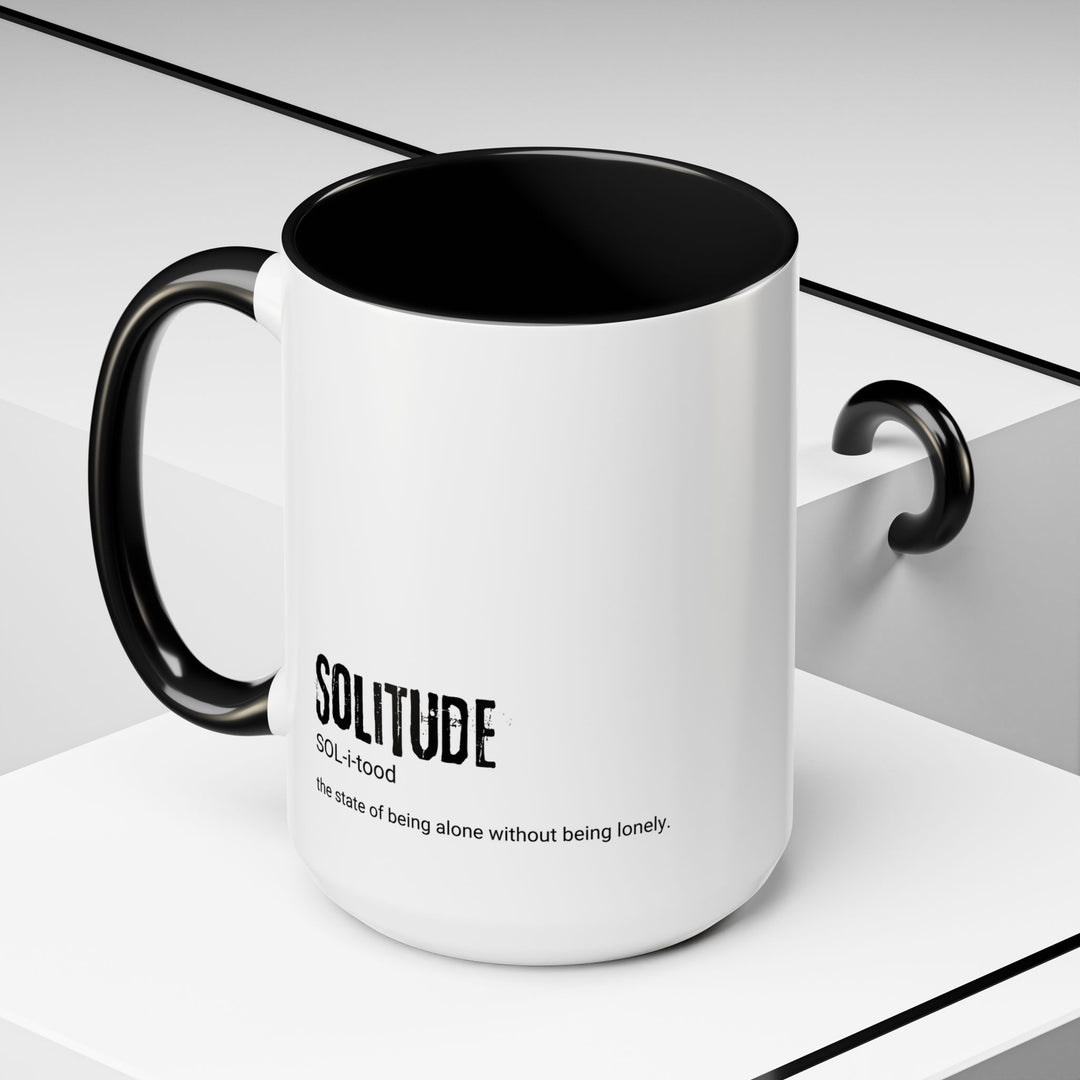 Solitude Accent Coffee Mug, Cozy Drinkware for Lovers of Peace, Perfect for Home, Office, Gifts, Relaxation