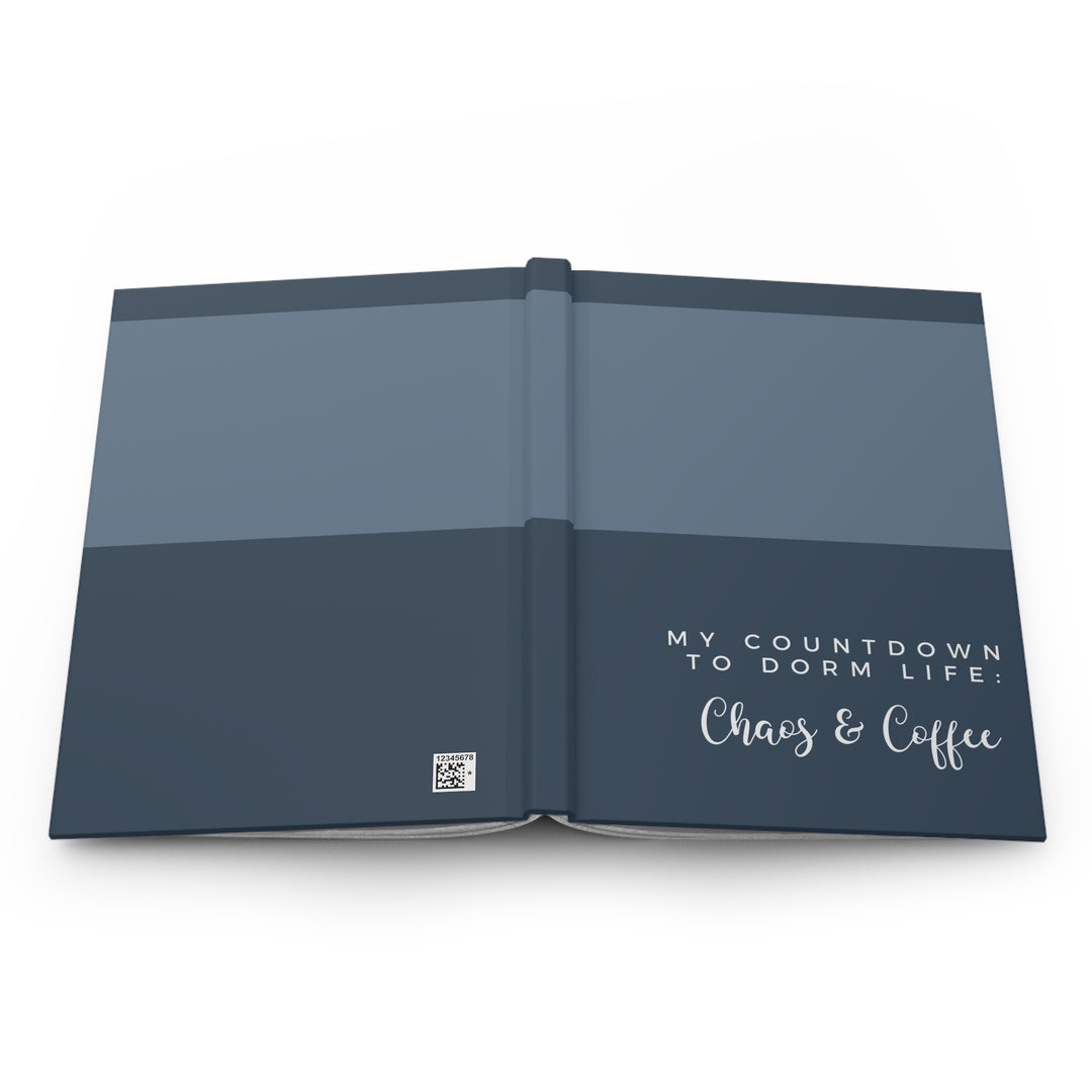 Coffee and Chaos Countdown to College Life Navy Blue Hardcover Journal Matte