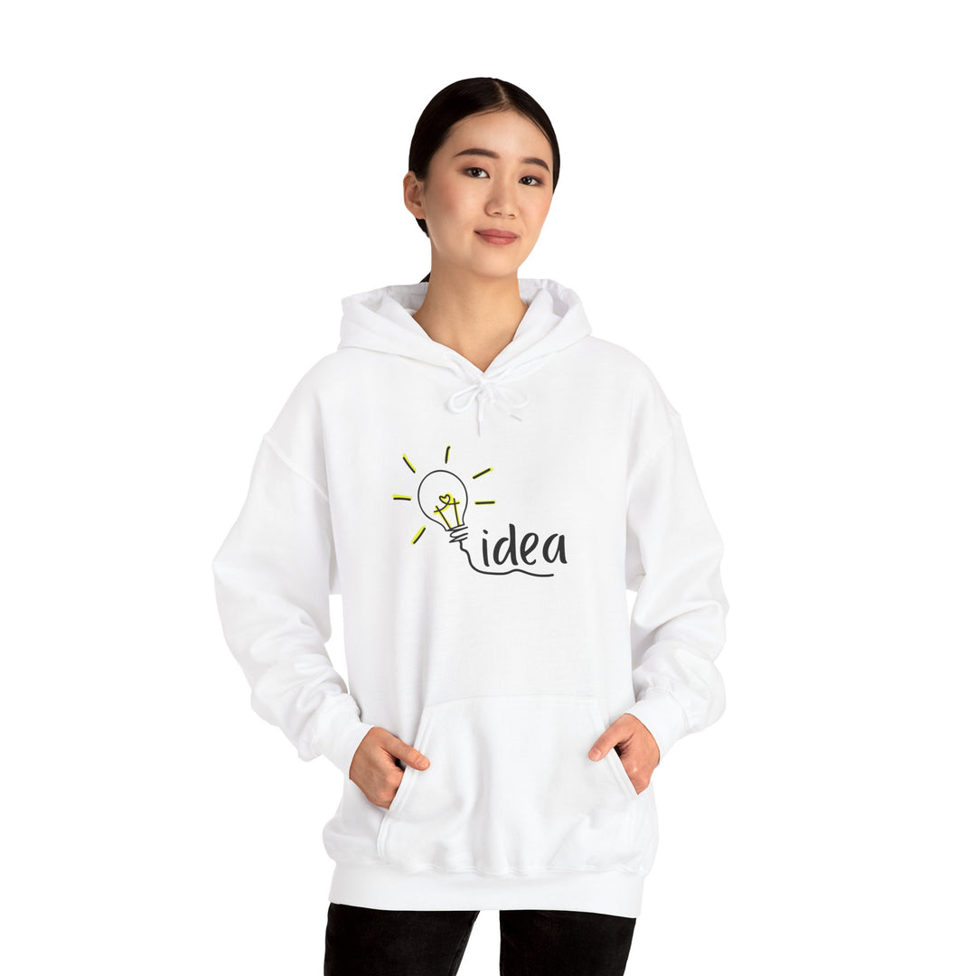 Creative Idea Lightbulb Hoodie, Cozy Unisex Sweatshirt for Dreamers, Gift for Students, Inspirational Casual Wear, Unique Thoughtful Present