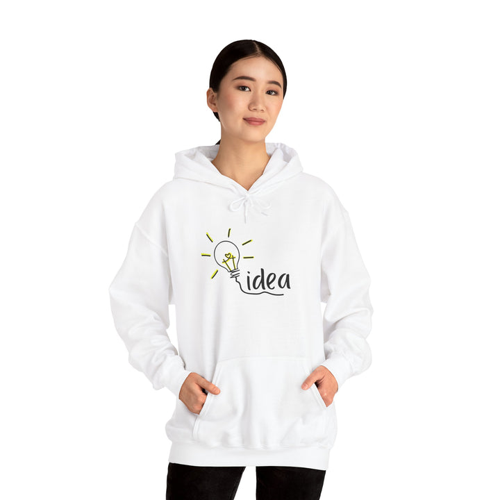 Creative Idea Lightbulb Hoodie, Cozy Unisex Sweatshirt for Dreamers, Gift for Students, Inspirational Casual Wear, Unique Thoughtful Present