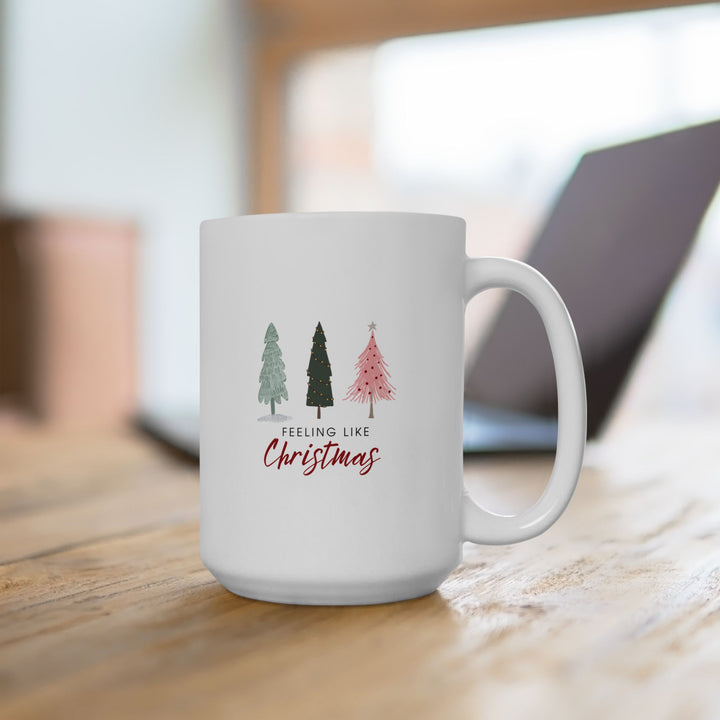 Festive Holiday Ceramic Mug - Christmas Cheer Coffee Cup - 15oz Hot Cocoa Lovers - Fun Holiday Gift Drinkware for Celebrations