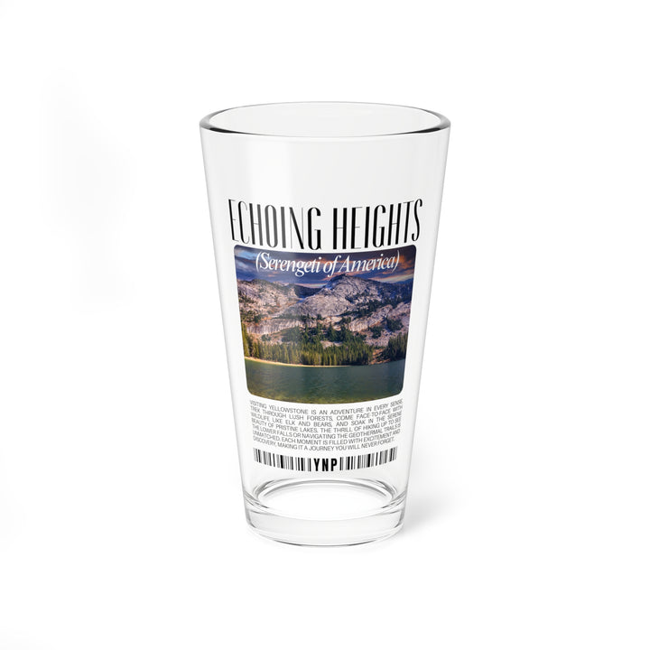 Yellowstone Park Beer Pint Glass Echoing Heights 16oz Mixing Glass - Scenic View Drinkware for Home Bar & Gifting - Nature Lover's Gift