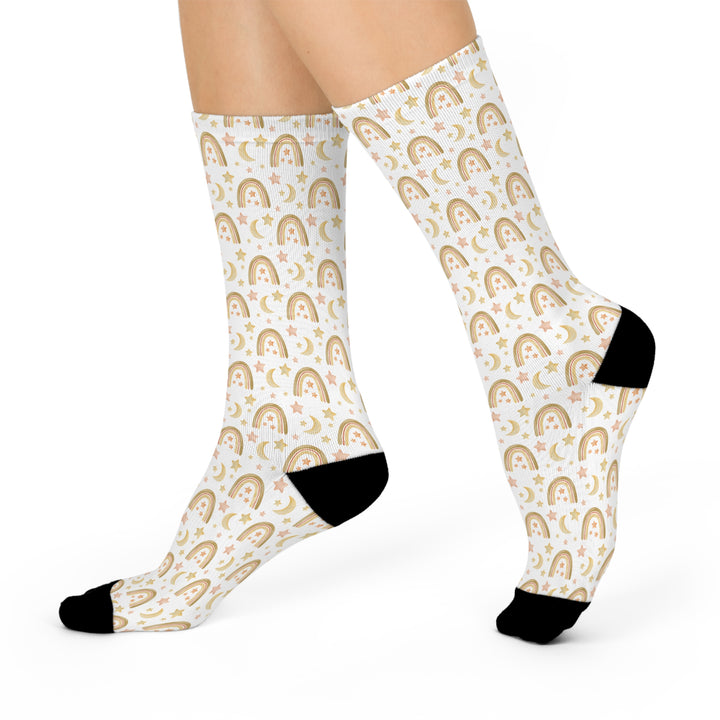 Cute Starry Sky Cushioned Crew Socks - Cozy and Fun for Everyday Wear