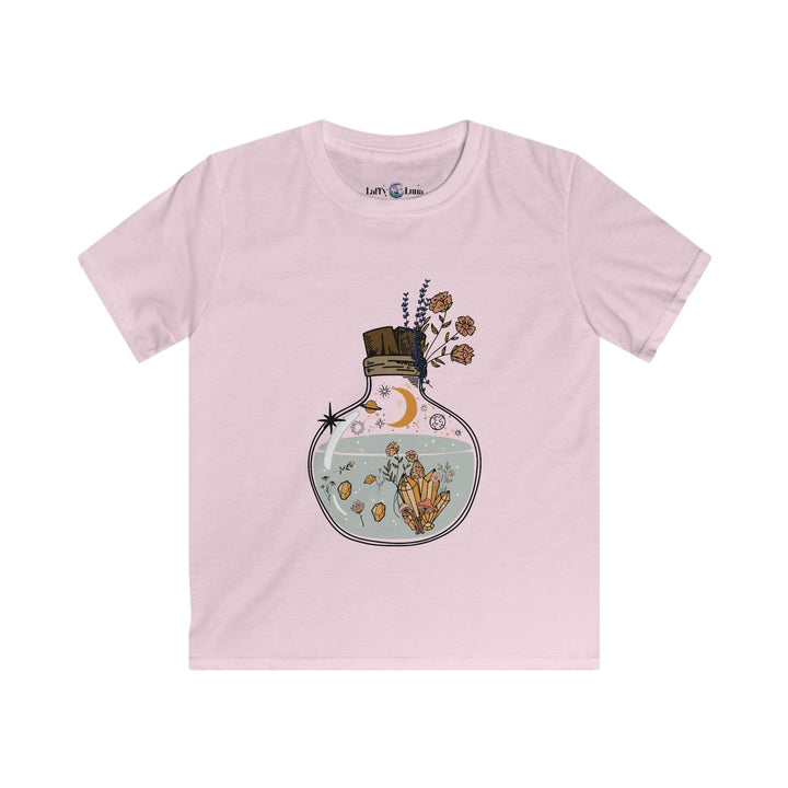 Boho Fish Bowl Happy Joyful Kids Softstyle Tee, Children's Shirt, Youth T-Shirt, Cute Kids Top, Child Graphic Tee, Bohemian Fish Design