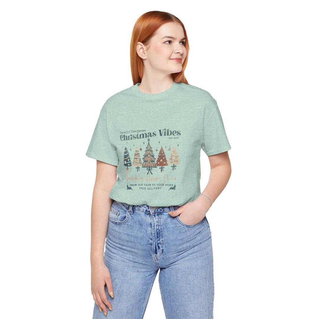 Christmas Vibes Unisex Tee, Holiday Gift, Casual Wear, Family Gathering, Winter Celebration, Unique Christmas Shirt