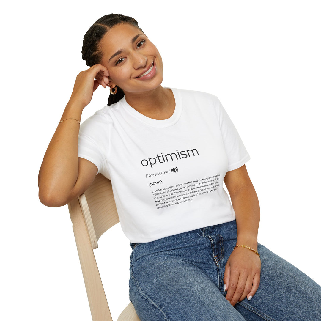 Optimism Definition T-Shirt, Motivational Tee, Gift for Friends, Uplifting Apparel, Perfect for Birthdays, Encouragement Shirt