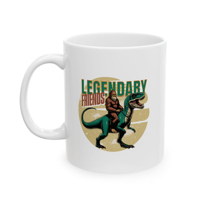 Ceramic Mug Legendary Friends Bigfoot T-Rex Retro Vibe 11 oz