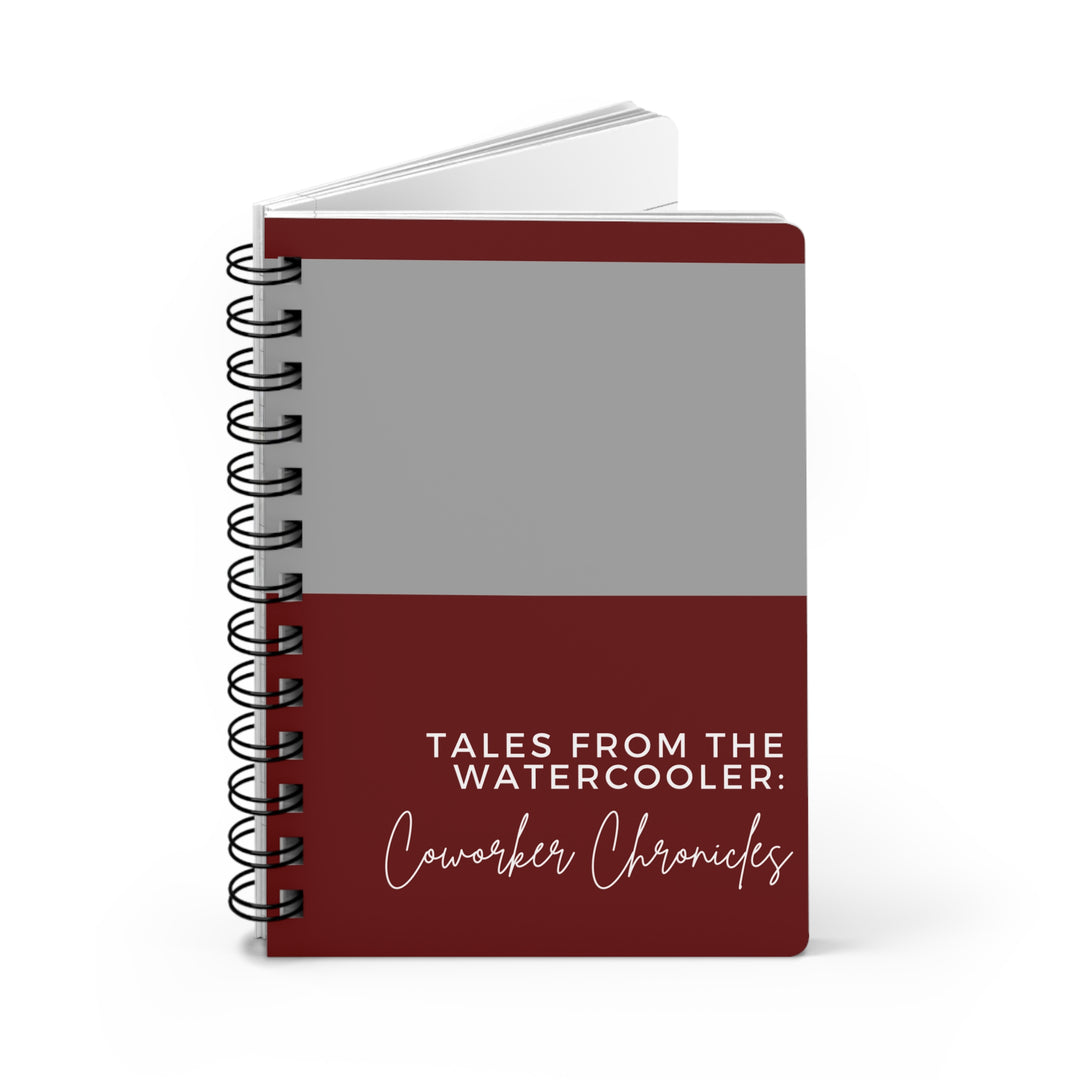 Coworker Chronicles Spiral Bound Journal | Tales from the Watercooler | Perfect for Office Fun & Team Bonding Burgundy and Grey