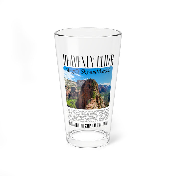 Heavenly Climb 16oz Mixing Glass - Scenic Adventure Drinkware - Zion National Park Inspired Design