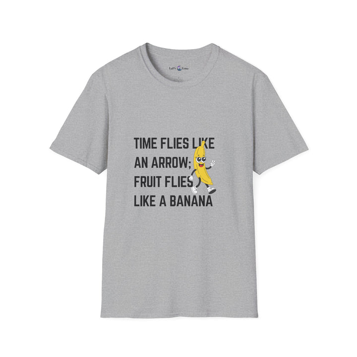 Funny Banana Quote Unisex T-Shirt, Perfect for Birthdays, Parties, Casual Wear, Gift for Food Lovers, Time Flies