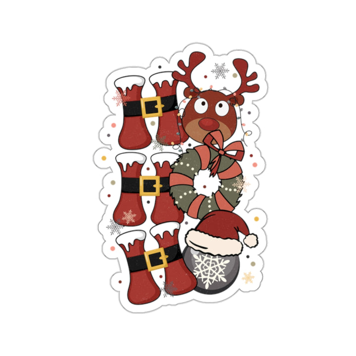 Festive Holiday Kiss-Cut Stickers - Cute Christmas Design for Party Decor