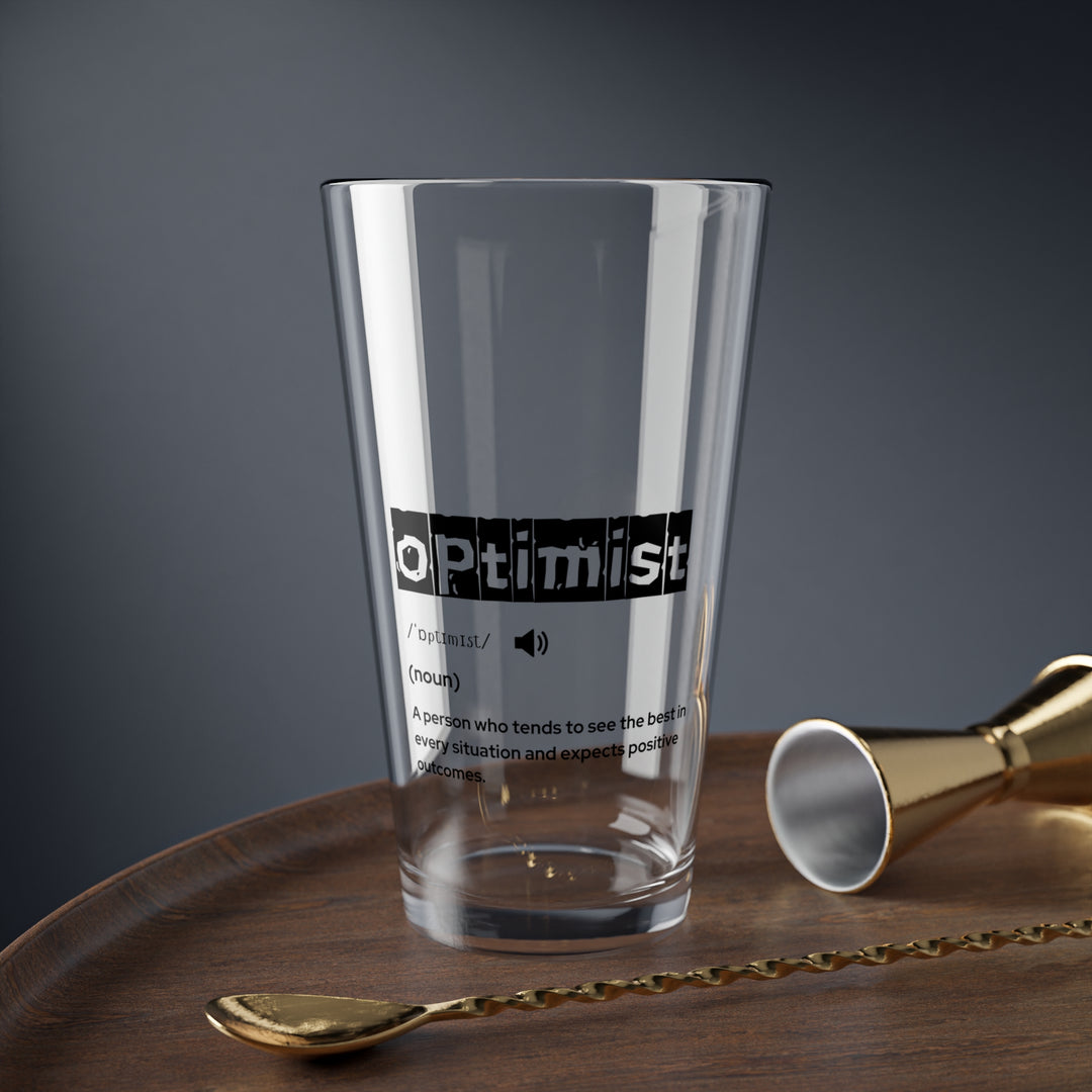 Optimist Mixing Glass | Inspirational Drinkware for Cocktail Lovers, Perfect Gift for Bartenders, Home Entertaining, Parties, Motivational