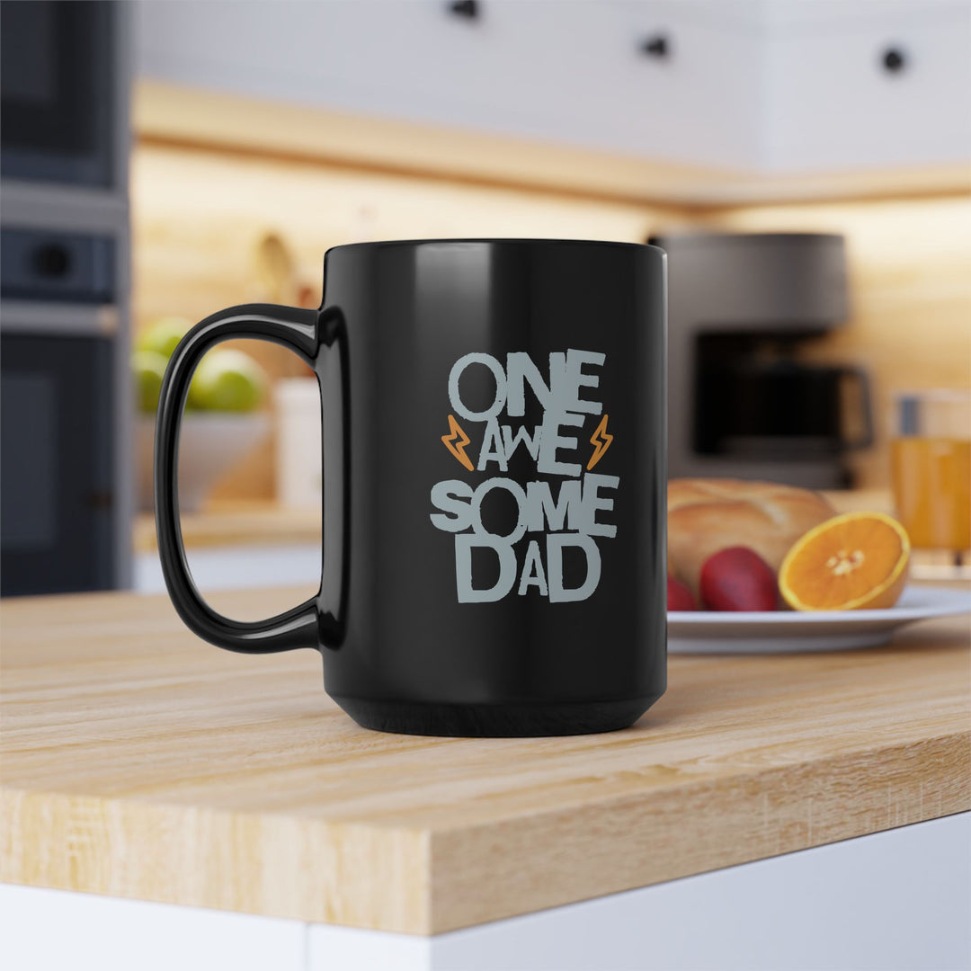 One Awesome Dad Black Mug - Perfect Gift for Father's Day, Birthdays, Coffee Lovers, Dad's Appreciation