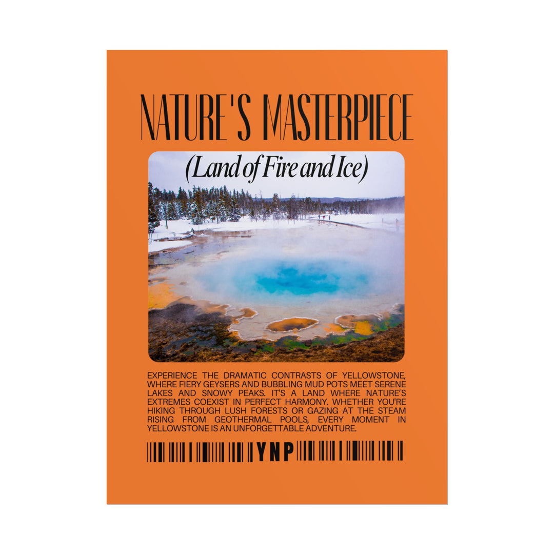 Yellowstone Nature's Masterpiece Rolled Poster - Scenic Land of Fire and Ice - Perfect Decor for Nature Lovers, Hikers, and Campers