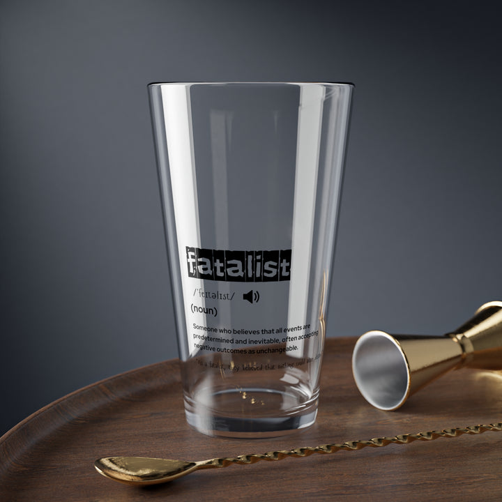 Fatalist Mixing Glass, 16oz | Unique Barware Gift, Cocktail Glass, Philosophy Lover's Drinkware, Home Decor, Funny Gift Ideas