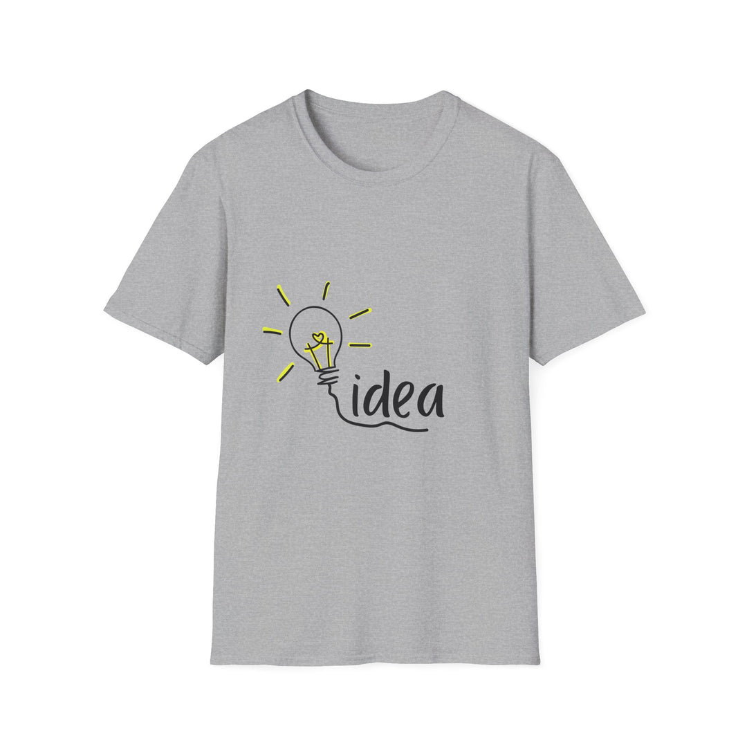 Light Bulb Idea Unisex Softstyle T-Shirt, Motivational Shirt, Gift for Creatives, Inspirational Tee, Casual Wear, Everyday Comfort