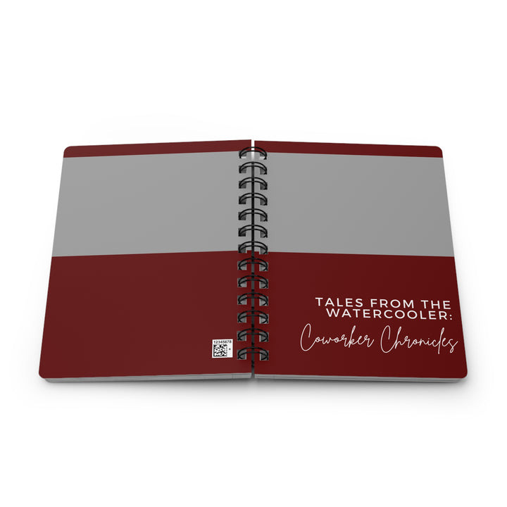 Coworker Chronicles Spiral Bound Journal | Tales from the Watercooler | Perfect for Office Fun & Team Bonding Burgundy and Grey