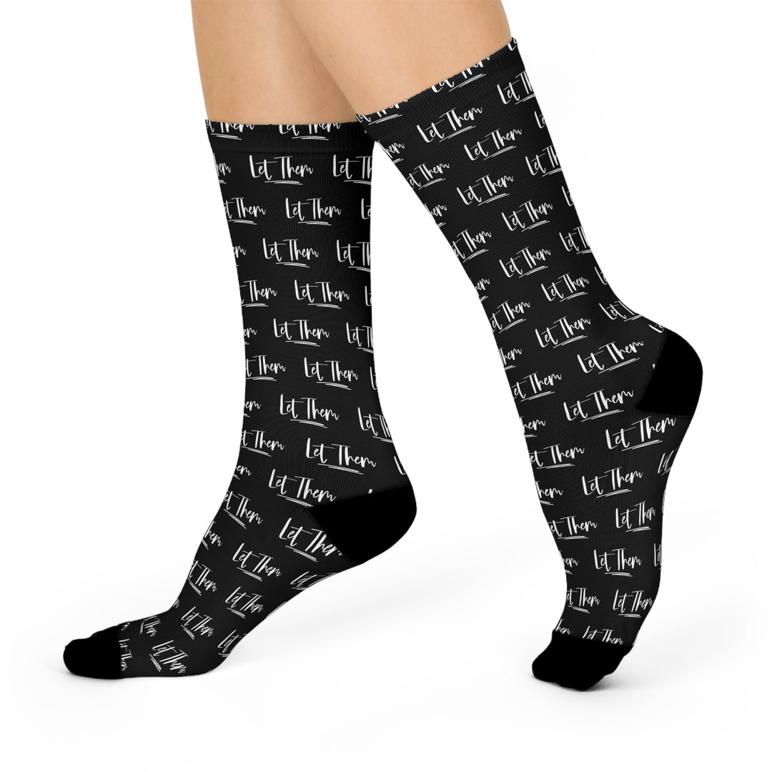 Let Them Be Cushioned Crew Socks for Comfort Lovers, Fun Gift for Birthdays, Relaxed Days, Cozy Home, Everyday Style, Unisex Footwear