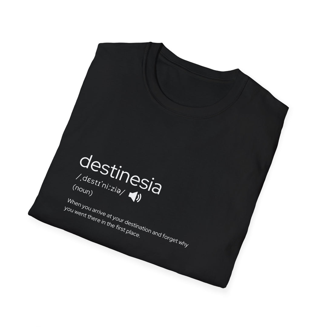 Minimalist Destinesia Unisex T-Shirt, Soft Cotton Tee, Ideal for Travelers, Gift for Adventurers, Casual Wear, Inspirational Shirt