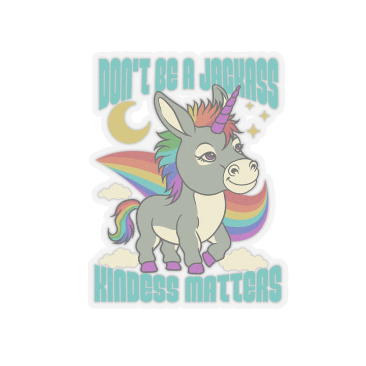 Funny Unicorn Kiss-Cut Stickers - Kindness Matters, Cute Rainbow Stickers for Laptop, Water Bottles, Gifts, Decor, Kids