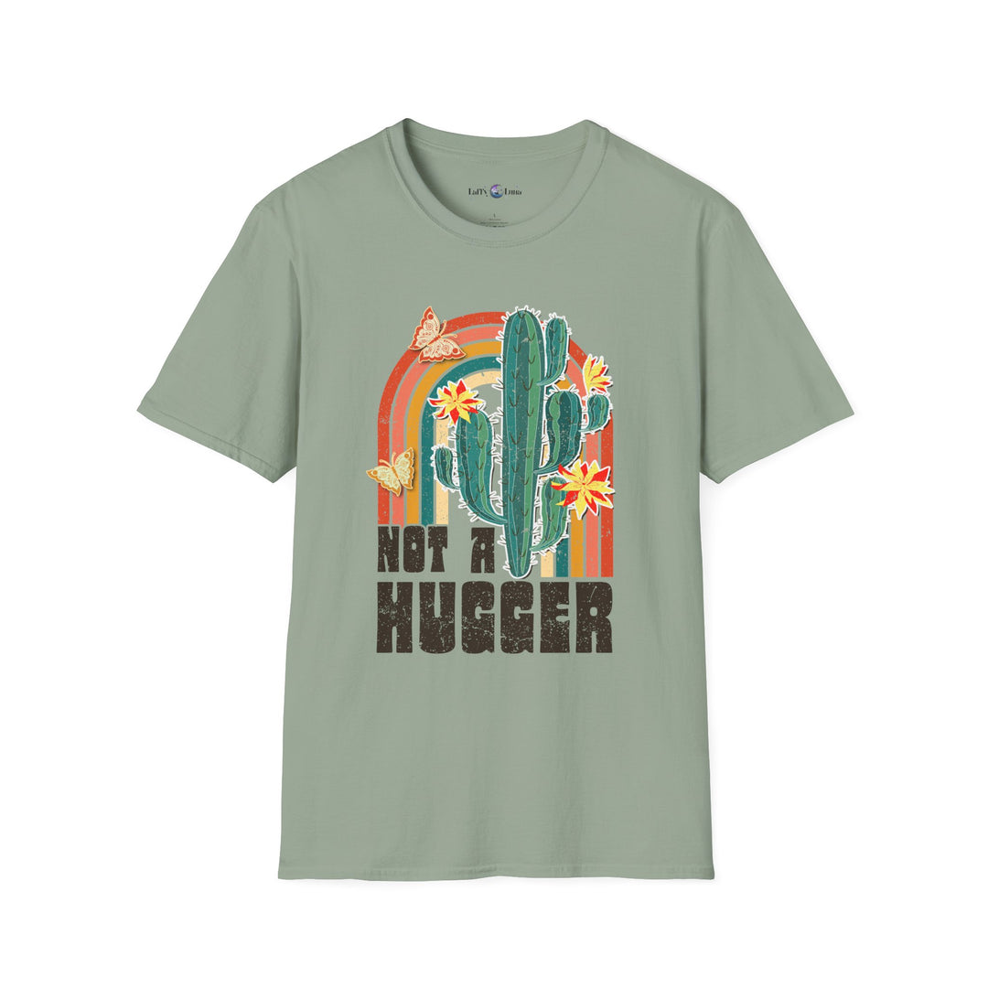 Not a Hugger Cactus Graphic T-Shirt | Fun Unisex Softstyle Tee | Perfect for Nature Lovers