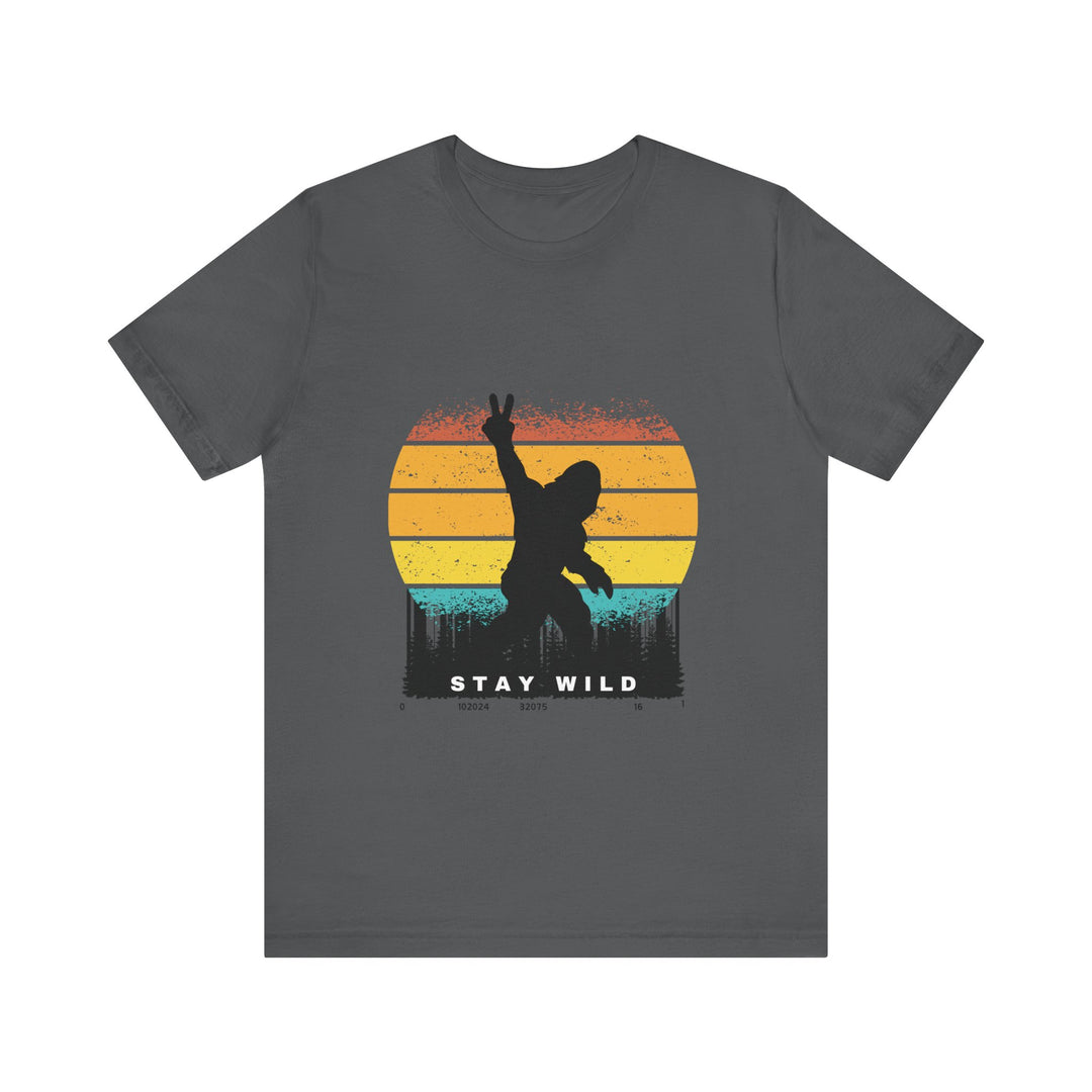 Stay Wild Bigfoot Unisex Tee - Fun Retro Graphic T-Shirt Bigfoot Hide N Seek Champion