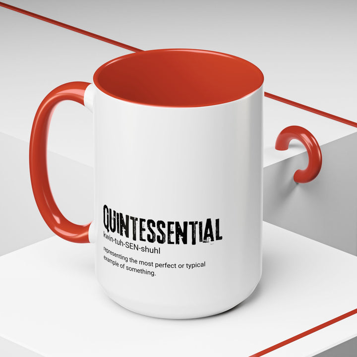 Unique Quintessential Coffee Mug, Perfect Gift for Coffee Lovers, Inspirational Drinkware for Home/Office, Holiday/Everyday Use, Black