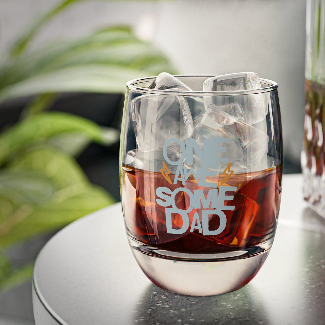 Personalized Whiskey Glass for Dads, Unique Gift for Father's Day, Birthday, Home Bar Decor, Custom Engraved Drinkware, Awesome Dad Glass