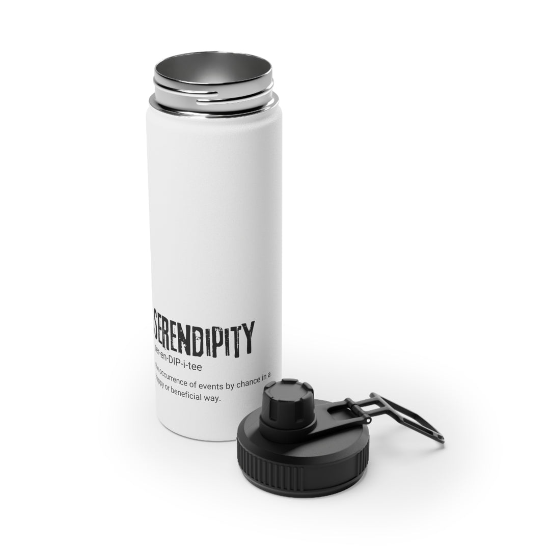 Serendipity Stainless Steel Water Bottle, Motivational Sports Lid Drinkware for Athletes, Fitness Enthusiasts, Gift for Her, Birthday,