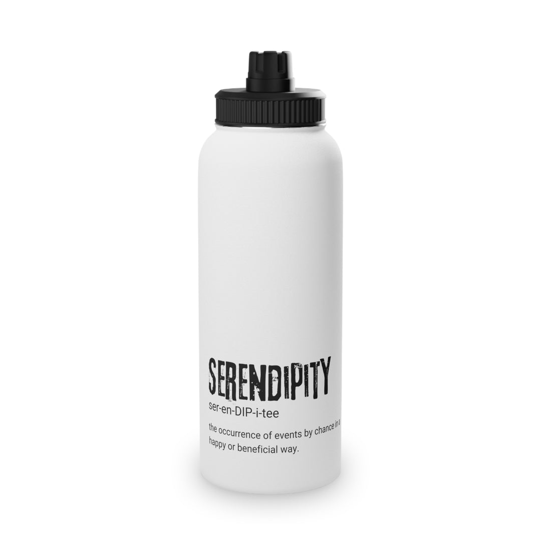 Serendipity Stainless Steel Water Bottle, Motivational Sports Lid Drinkware for Athletes, Fitness Enthusiasts, Gift for Her, Birthday,