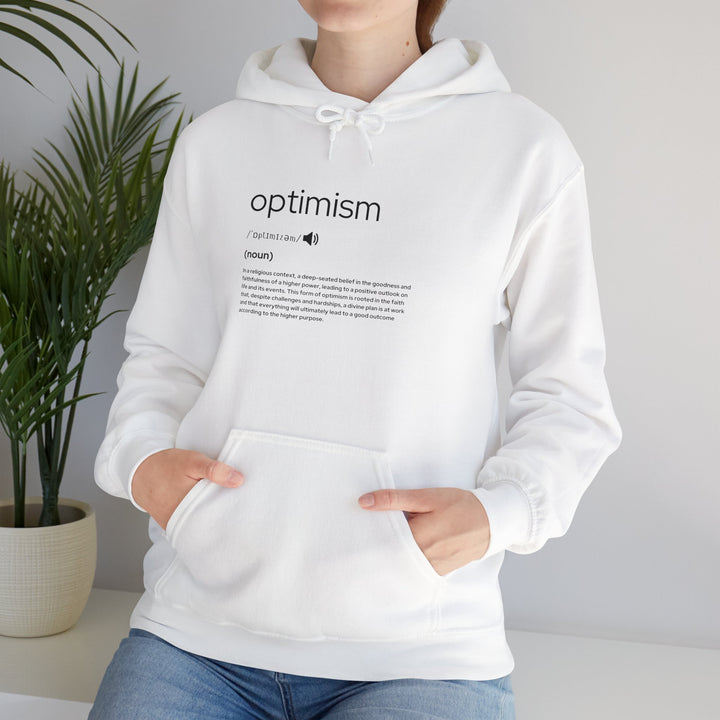 Optimism Hooded Sweatshirt | Cozy Unisex Hoodie, Positive Vibes Apparel, Gift for Her/Him, Motivational Clothing, Feel Good Fashion