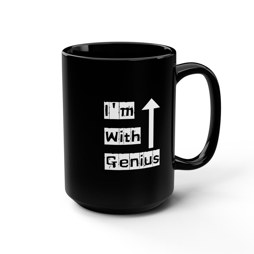 I'm With Genius Black Mug, Funny Coffee Cup, Gift for Friends, Office Humor, Birthday Present, Unique Drinkware