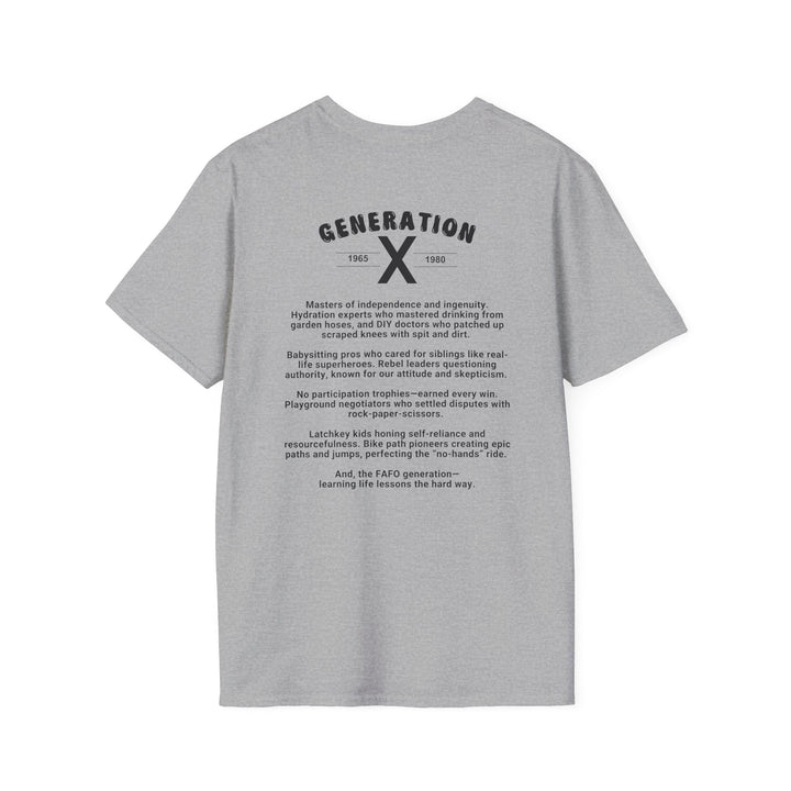 Generation X Inspired Design | Nostalgic Graphic Tee Unisex Softstyle T-Shirt