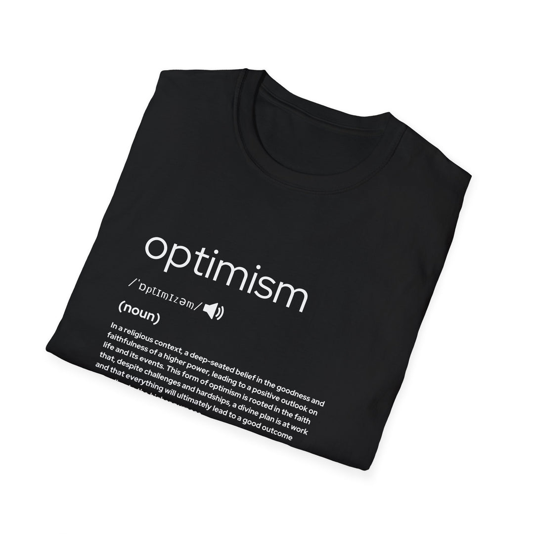 Optimism Definition T-Shirt, Motivational Tee, Gift for Friends, Uplifting Apparel, Perfect for Birthdays, Encouragement Shirt