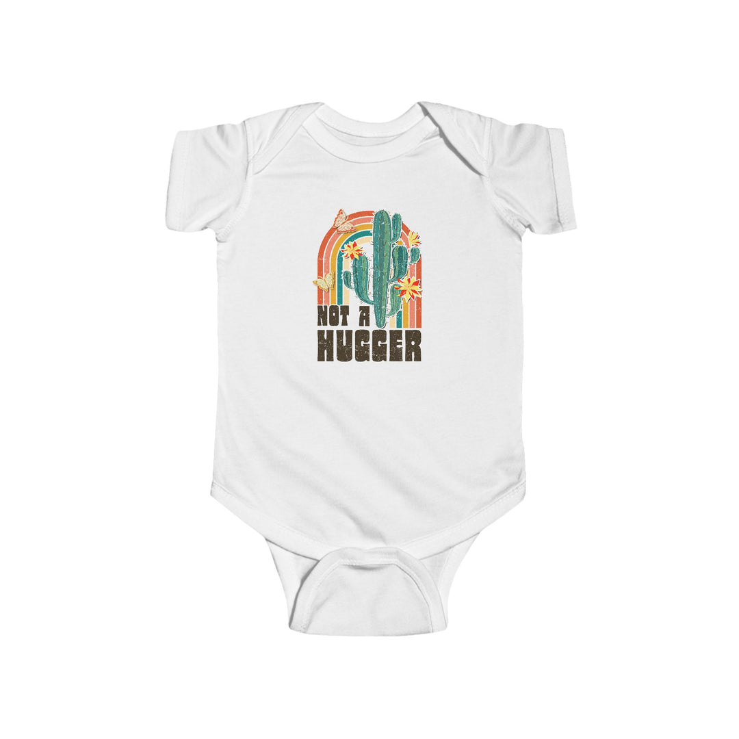 Cute Cactus Infants Bodysuit "Not a Hugger" Design for Playful Babies