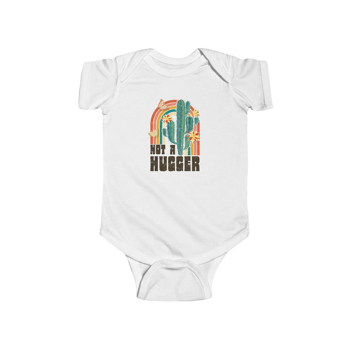 Cute Cactus Infants Bodysuit "Not a Hugger" Design for Playful Babies