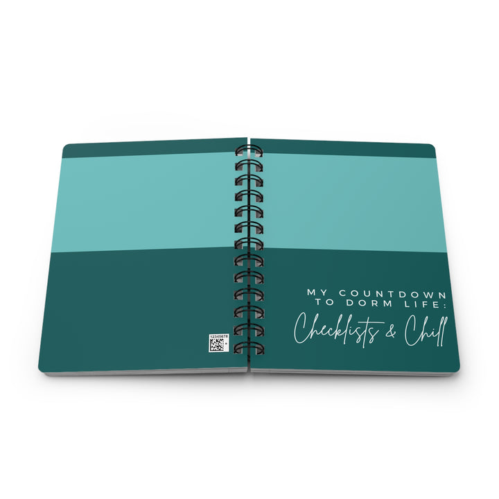 Teal Dorm Life Countdown Spiral Bound Journal: Checklists & Chill - Perfect for Students and College Organization